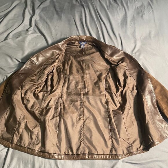 Brooks Brothers 346 Women's Blazer Jacket Size 6 Brown Suede Leather Button Up - Picture 13 of 16